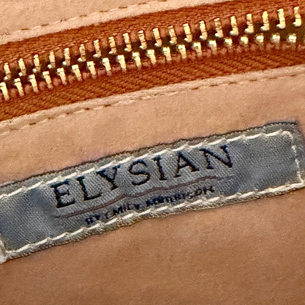 Elysian by Emily Morrison Silk Velvet Ikat Leather‎ Trim Wristlet Clutch Pouch